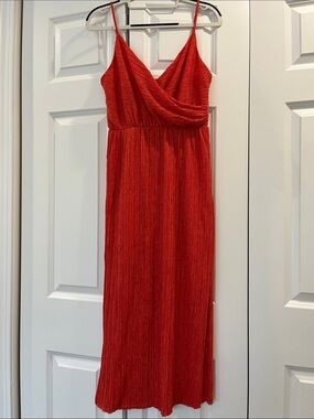 PinkBlush Coral Sleeveless Midi Dress